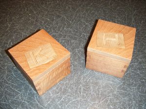 Jewellery boxes in sapele & oak